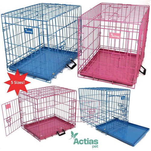 Pink blue dog cage - pink,